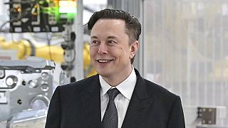 Tesla-Chef Elon Musk bei der Eröffnung der Tesla-Fabrik in Grünheide, Brandenburg, 22.03.2022
