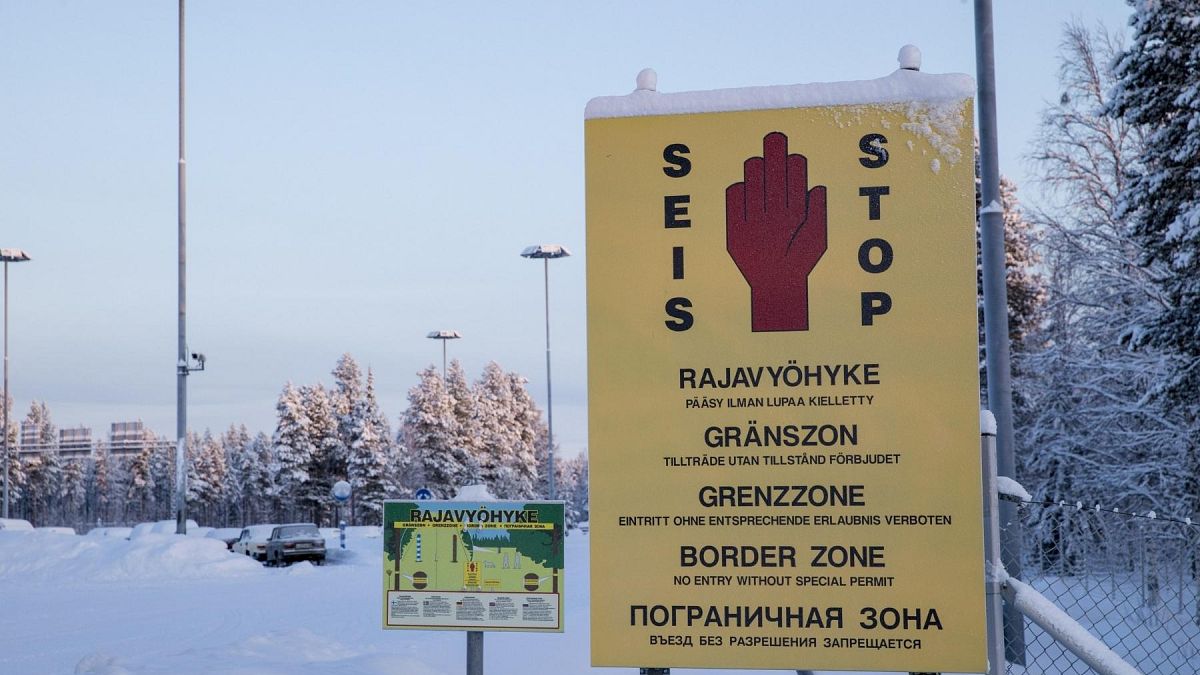 FILE:  Border zone signs are seen at the Finnish-Russian border in Salla, northern Finland