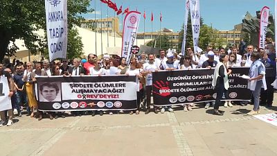 Medical workers gathered in several cities to protest, including the capital Ankara.