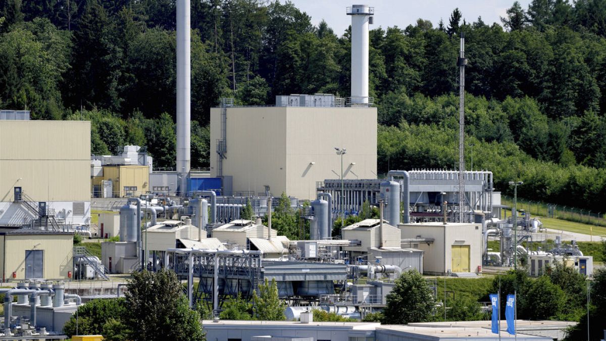 Exterior view of the 'Bierwang' gas storage facility of the 'Uniper' energy company in Unterreit near Munich, Germany, Wednesday, July 6, 2022.
