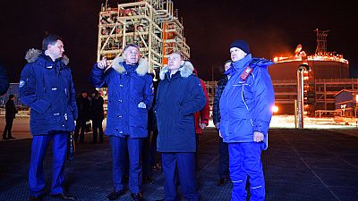 Putin beim Besuch der LNG-Anlage auf der russischen Jamal-Halbinsel