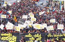 Manifestación en Colombo, Sri Lanka
