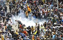 Die Polizei ging mit Tränengas und Wasserwerfern gegen die Demonstrierenden vor