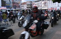 Motorradfahrer auf dem Weg nach Srebrenica