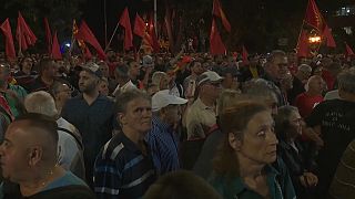 Protests in North Macedonia. 