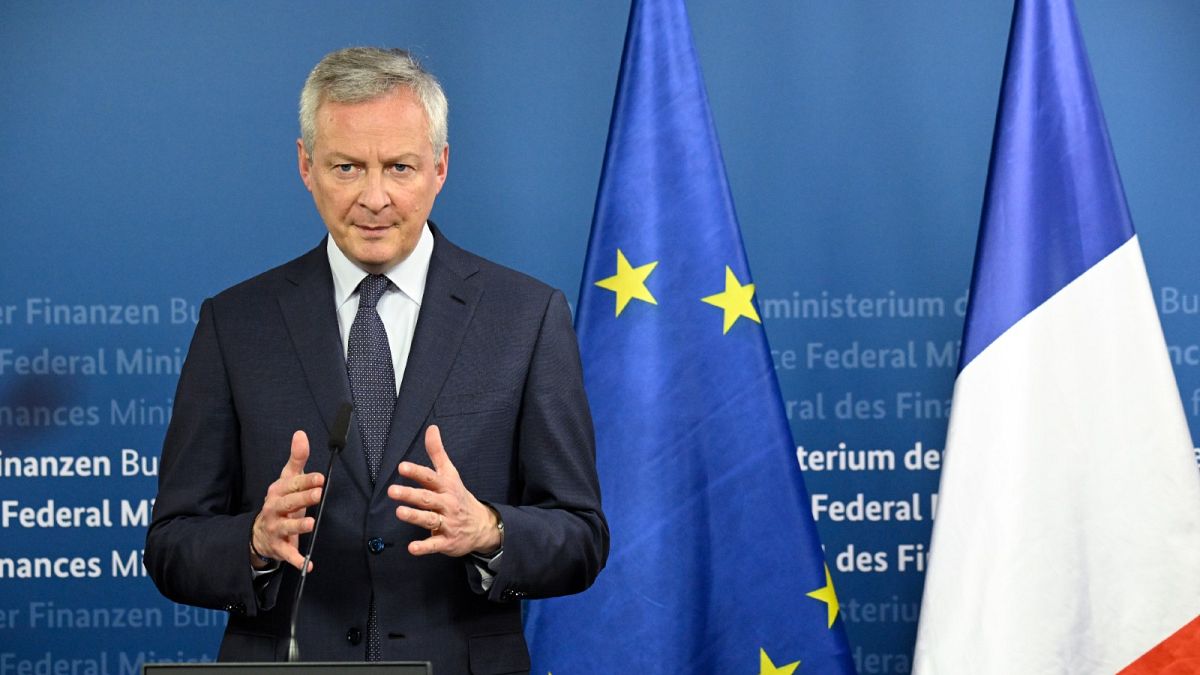 French Economy Minister Bruno Le Maire at the Finance Ministry in Berlin on March 31, 2022. 