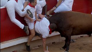 Man being gored in the bullring