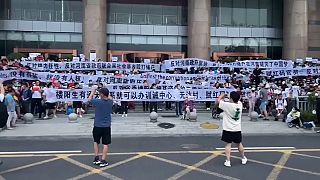 Manifestação em Zhengzhou na China