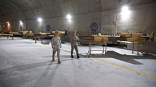  Iranian Army Chief of the General  visiting an underground drone base tunnel
