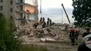 Fueron recuperados 41 cadáveres de este edificio bombardeado por Rusia en Chasiv, en la provincia de Donestk.