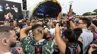 Deaf audience members at Mighty Hoopla, London UK