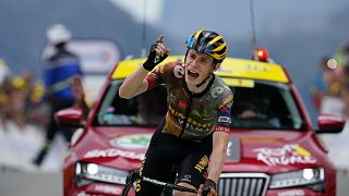 Le vainqueur de l'étape et nouveau leader du classement général du Tour de France, le Danois Jonas Vingegaard, le mercredi 13 juillet.
