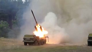 Orosz rakéta-sorozatlövő az Orosz Védelmi Minisztérium felvételén