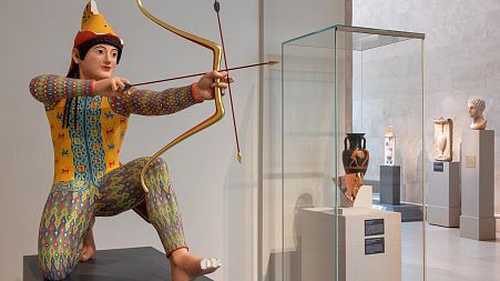 Installation view of Chroma: Ancient Sculpture in Color, on view July 5, 2022 – March 26, 2023 at The Metropolitan Museum of Art, New York