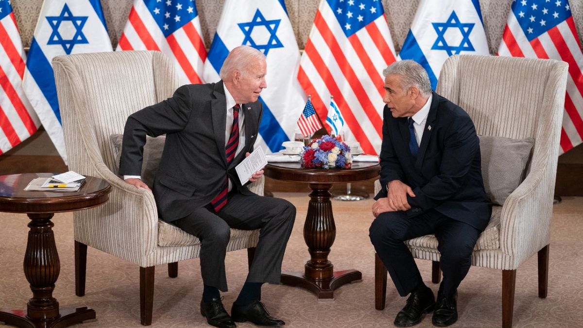 Amerika Birleşik Devletleri Başkanı Joe Biden ile İsrail Başbakanı Yair Lapid