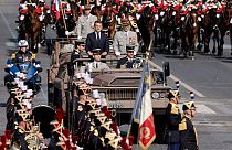 Imagen del desfile militar en los Campos Elíseos