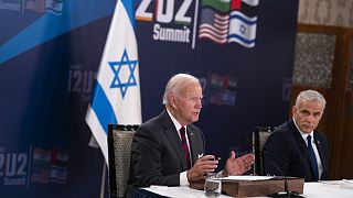 un momento dell'incontro Biden -Lapid