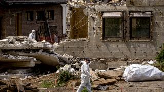 Una casa dañada por las inundaciones del año pasado, que ahora está demolida en el pueblo de Ahrbrueck en el valle de Ahrtal, Alemania, el 6 de julio de 2022. 