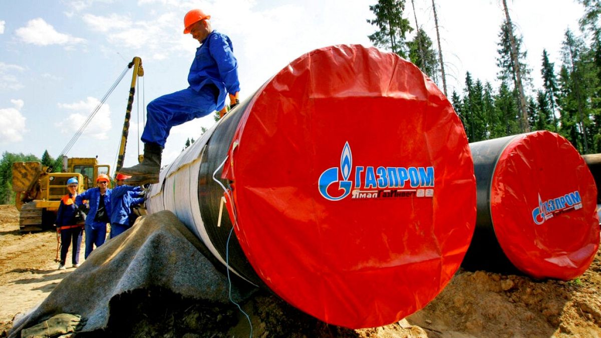 Építés alatt álló gázvezeték Oroszországban - archív felvétel