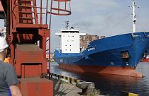 Szentpétervárról érkező orosz teherhajó érkezik a kalinyingrádi enklávéba