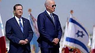 Il Presidente Biden e il Pesidente israeliano Isaac Herzog, mercoledì 13 luglio 2022, Tel Aviv