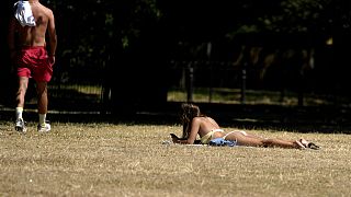Ηλιοθεραπεία σε πάρκο του Λονδίνου (15/7/2022)