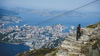 The Sherpa steps up Mount Ulriken with incredible views of Bergen.