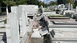 Authorities in Istanbul say up to 81 tombstones were damaged.