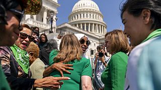 Frauenrechtlerinnen in Washington D.C. begrüßten das Abstimmungsergebnis