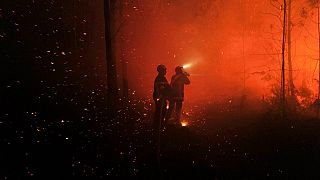 Bomberos luchan contra las llamas en Gironda, en el suroeste de Francia