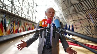 The EU's high representative for foreign affairs speaks to reporters in Brussels on Monday 18 July 2022.