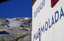 Una pared de la montaña Marmolada, en los Alpes italianos, Italia, 6/7/2022