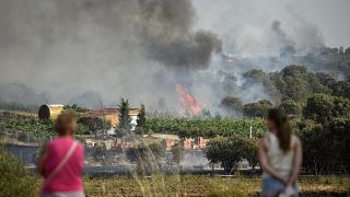 النيران تلتهم كروم العنب في بوماريجو  بالقرب من زامورا في شمال غرب إسبانيا.