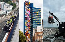 The city of Leicester, UK is now host to Europe's tallest mural