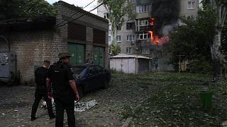 A strike in the heart of the residential area of Kramatorsk