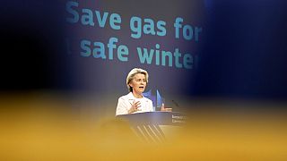 Avrupa Komisyonu Başkanı Ursula von der Leyen, Brüksel'de "Güvenli Kış İçin Gaz Tasarrufu" başlıklı paket hakkında basın toplantısı düzenledi