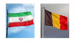 پرچم های ایران و بلژیک