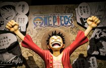 One Piece anime character Monkey D. Luffy, known as Straw Hat, is displayed at a Jump shop during a press preview in Tokyo on November 19, 2019