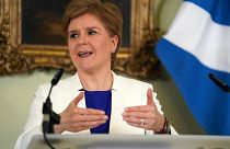 cottish First Minister Nicola Sturgeon speaks at a press conference at Bute House in Edinburgh to launch a second independence paper, Thursday July 14, 2022.