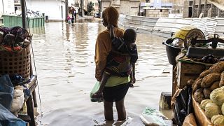 Streets of Dakar flooded after heavy rains