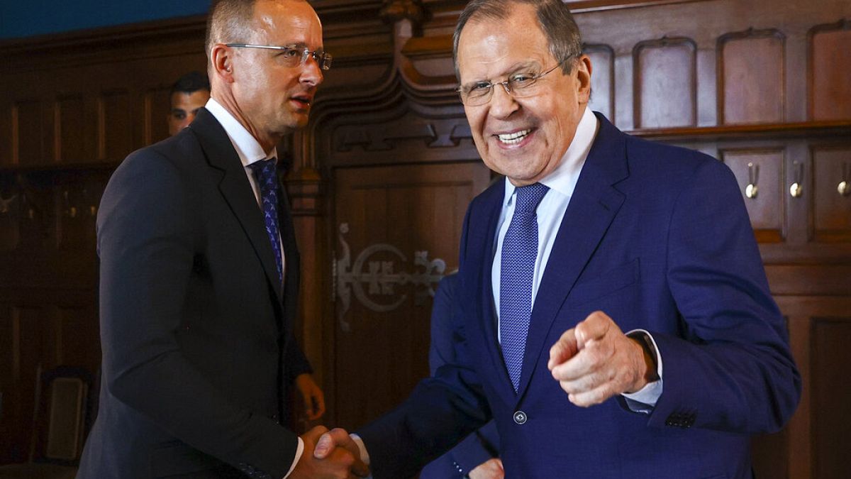 Die Außenminister Russlands und Ungarns am Donnerstag in Moskau 