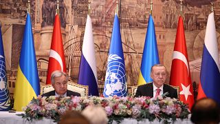 Cumhurbaşkanı Erdoğan ve BM Genel Sekreteri Guterres imza töreninde
