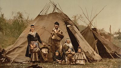 A traditional Northern Sámi family