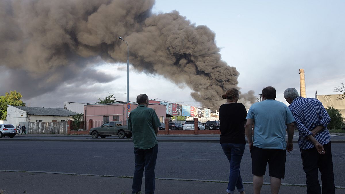 Imagem de um outro ataque russo a Odessa há cerca de uma semana