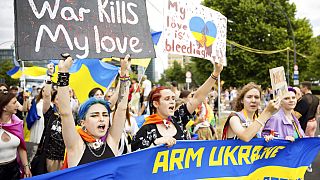 Bei der Berlin Pride 2022 ist der Krieg in der Ukraine ein wichtiges Thema