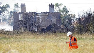Ruina de una vivienda en Wennington tras el incendio del 20 de julio. Reino Unido