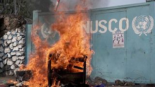 Fire during protest against MONUSCO