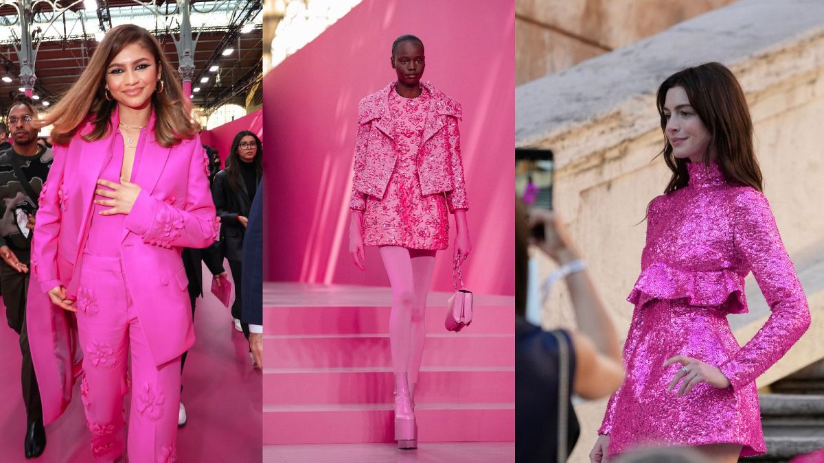 Anne Hathaway and Zendaya have both sported Barbiecore looks in Paris and Rome 
