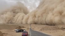 Tempête de sable dans la province de Qinghai, dans le nord-ouest de la Chine