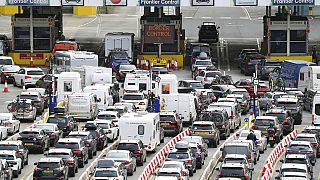 Cars queue at Dover border controls